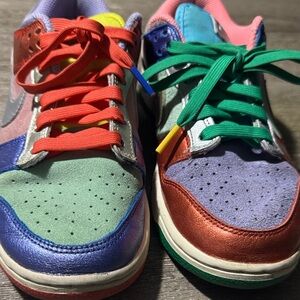 Nike Kids Sneakers with Red and Green Laces